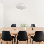 Pendant Light, Crisscross Bubble, Mulberry Silk, Steel Wireframe, E26