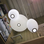 Pendant Light, Crisscross Bubble, Mulberry Silk, Steel Wireframe, E26