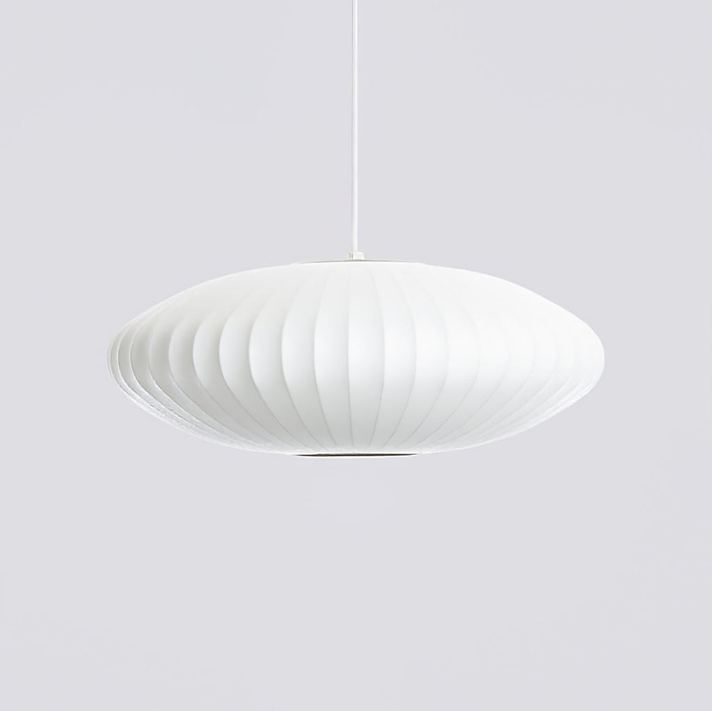Pendant Light, Crisscross Bubble, Mulberry Silk, Steel Wireframe, E26
