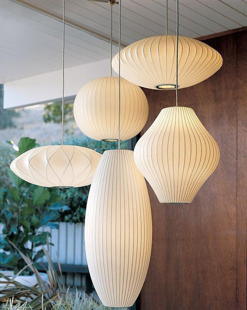 Pendant Light, Crisscross Bubble, Mulberry Silk, Steel Wireframe, E26