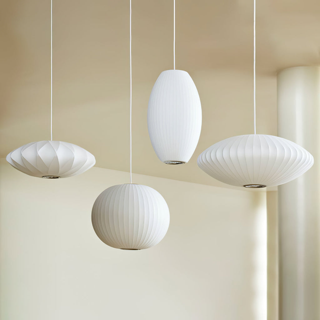 Pendant Light, Crisscross Bubble, Mulberry Silk, Steel Wireframe, E26