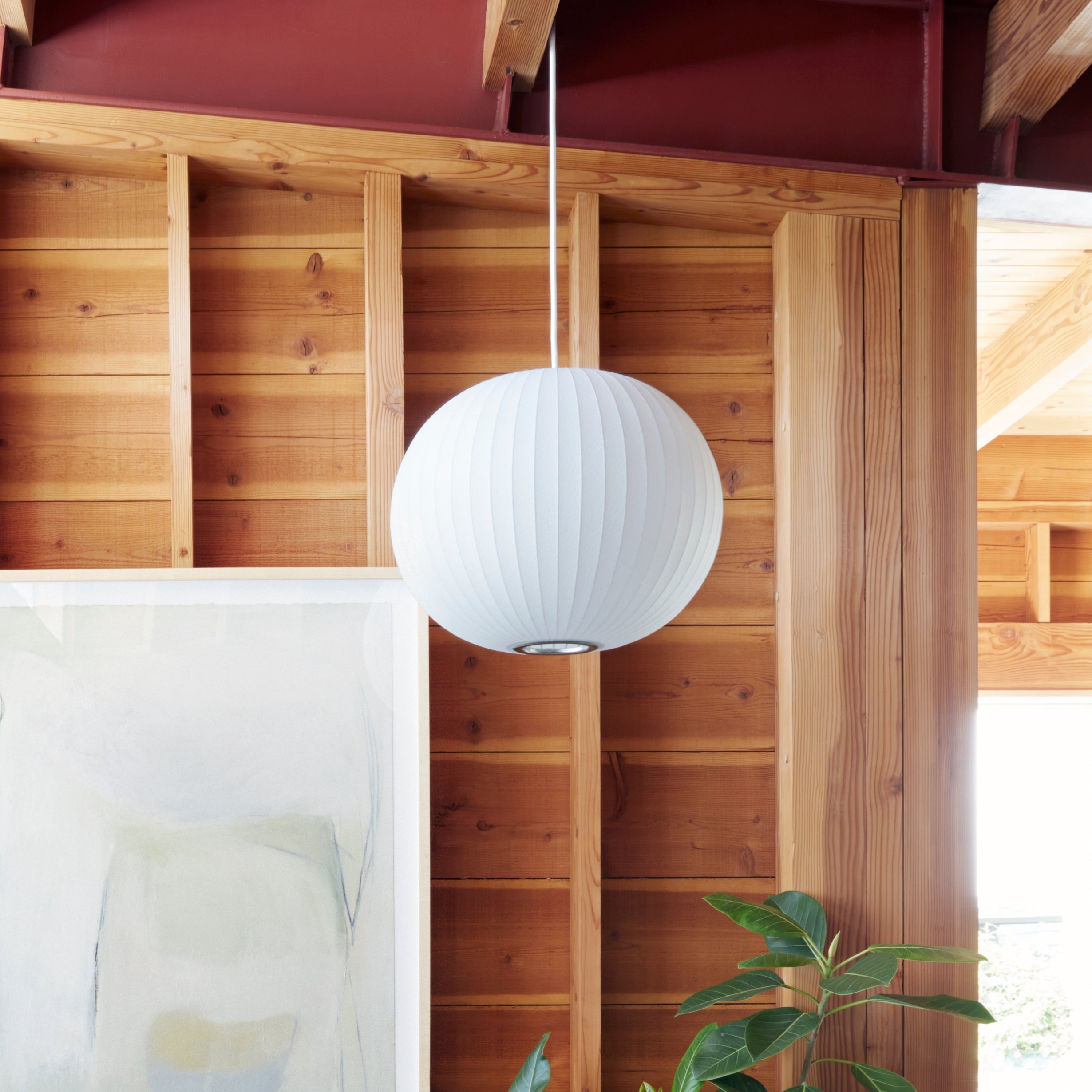 Pendant Light, Crisscross Bubble, Mulberry Silk, Steel Wireframe, E26