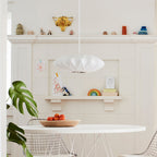 Pendant Light, Crisscross Bubble, Mulberry Silk, Steel Wireframe, E26