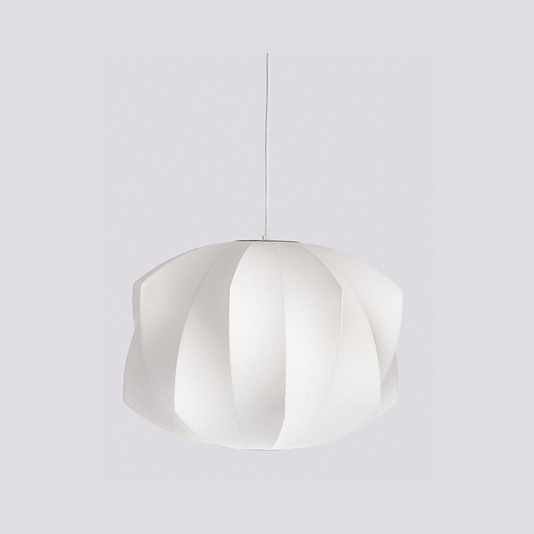 Pendant Light, Crisscross Bubble, Mulberry Silk, Steel Wireframe, E26