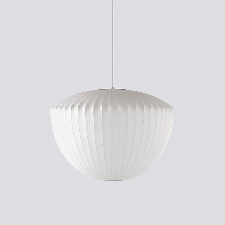 Pendant Light, Crisscross Bubble, Mulberry Silk, Steel Wireframe, E26
