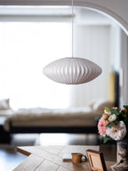 Pendant Light, Crisscross Bubble, Mulberry Silk, Steel Wireframe, E26