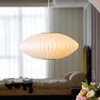 Pendant Light, Crisscross Bubble, Mulberry Silk, Steel Wireframe, E26