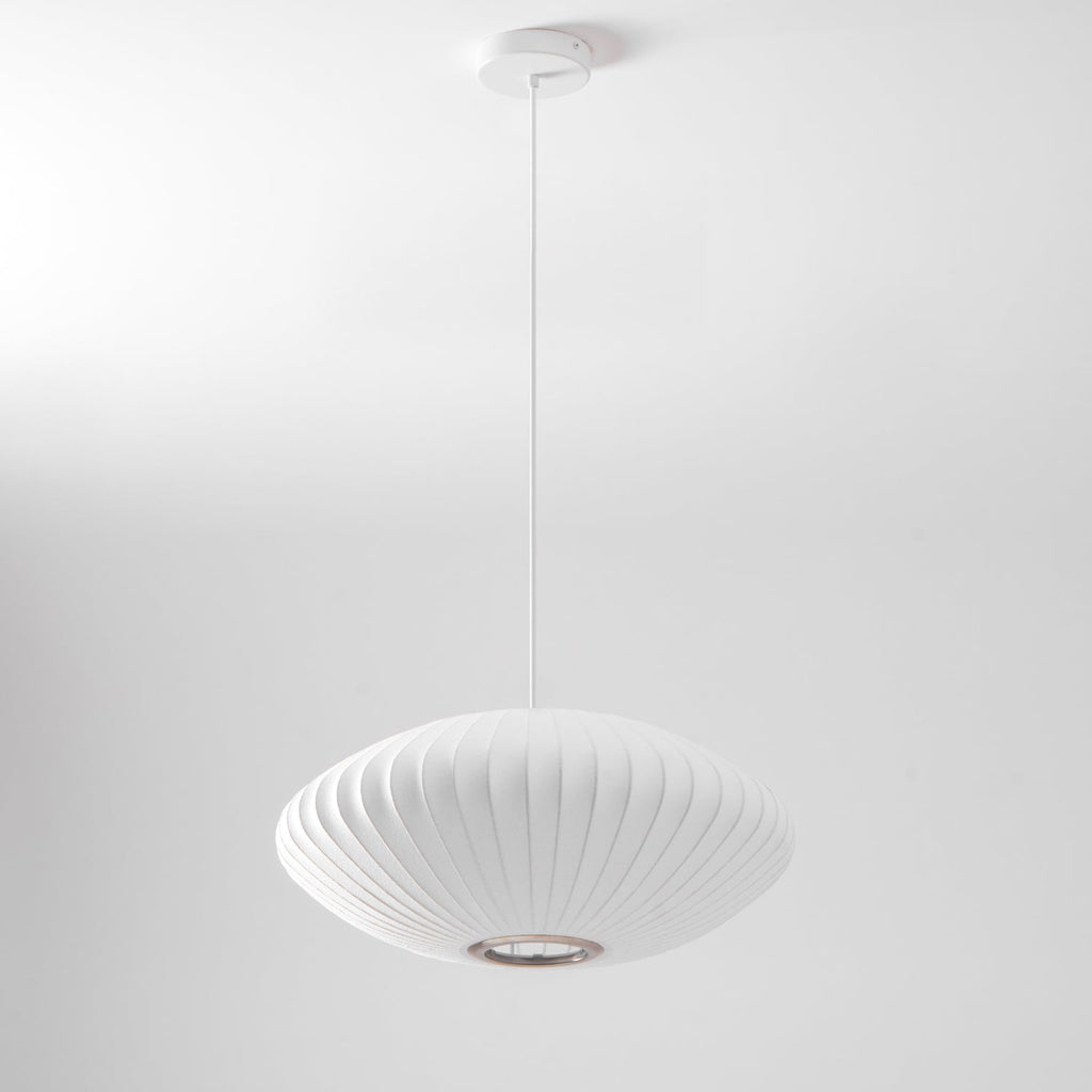 Pendant Light, Crisscross Bubble, Mulberry Silk, Steel Wireframe, E26