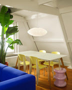 Nelson Bubble Swag Pendant Light glowing in a styled space
