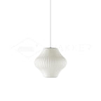 Pendant Light, Crisscross Bubble, Mulberry Silk, Steel Wireframe, E26