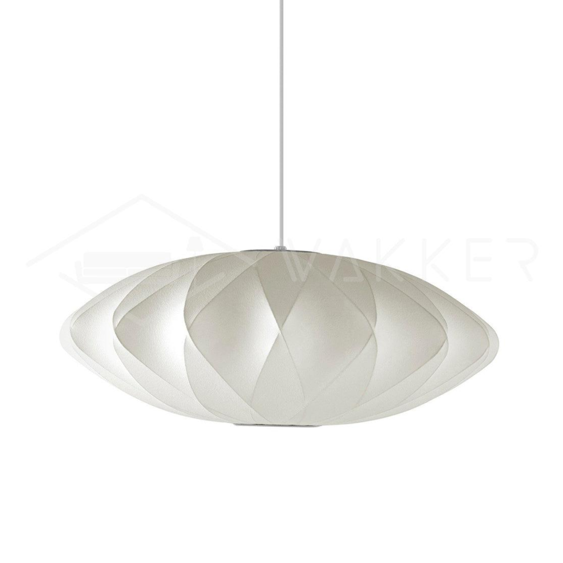 White saucer bubble pendant light displayed on a clean background