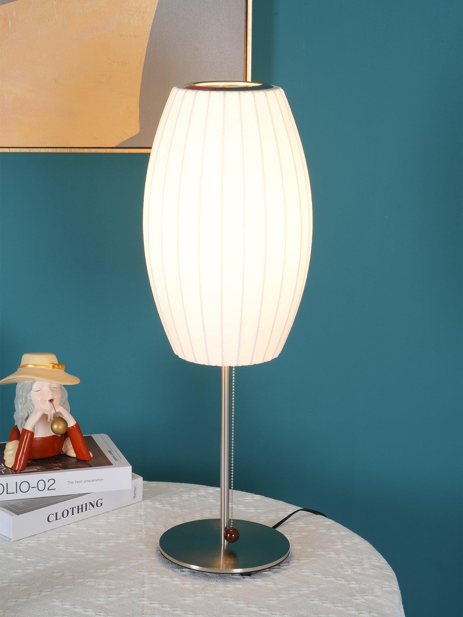 Faux silk bubble table lamp shown against a clean neutral backdrop