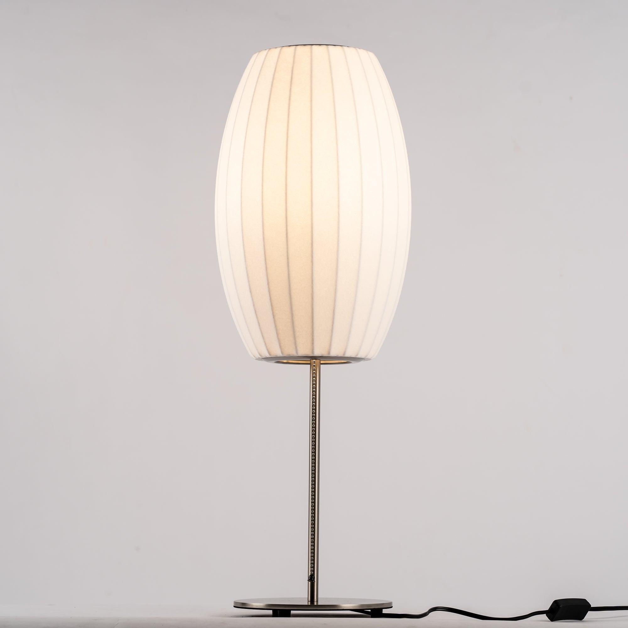 Faux silk bubble table lamp shown against a clean neutral backdrop