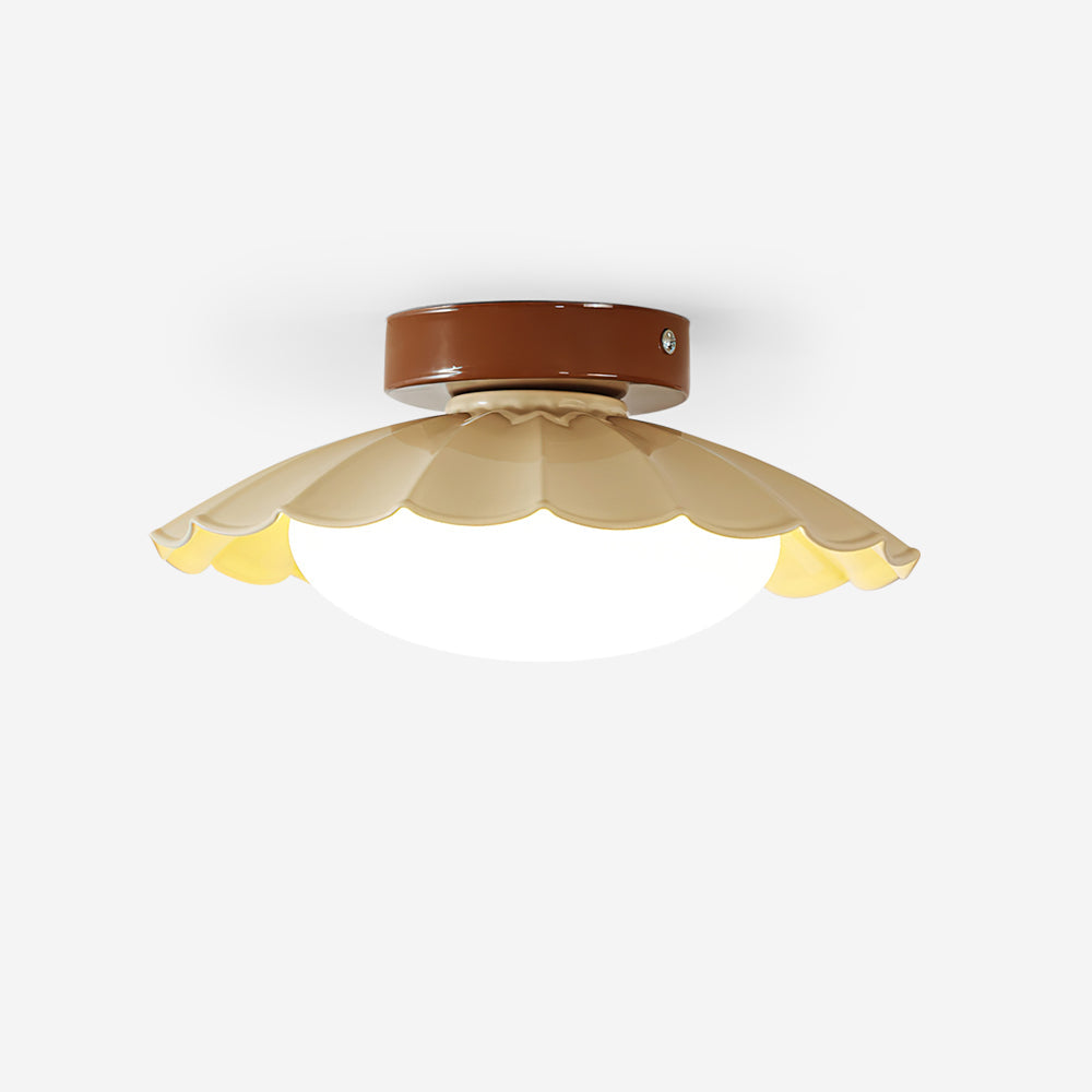 Flush Mount Ceiling Light, Aria Nephele Scalloped Cloud Design