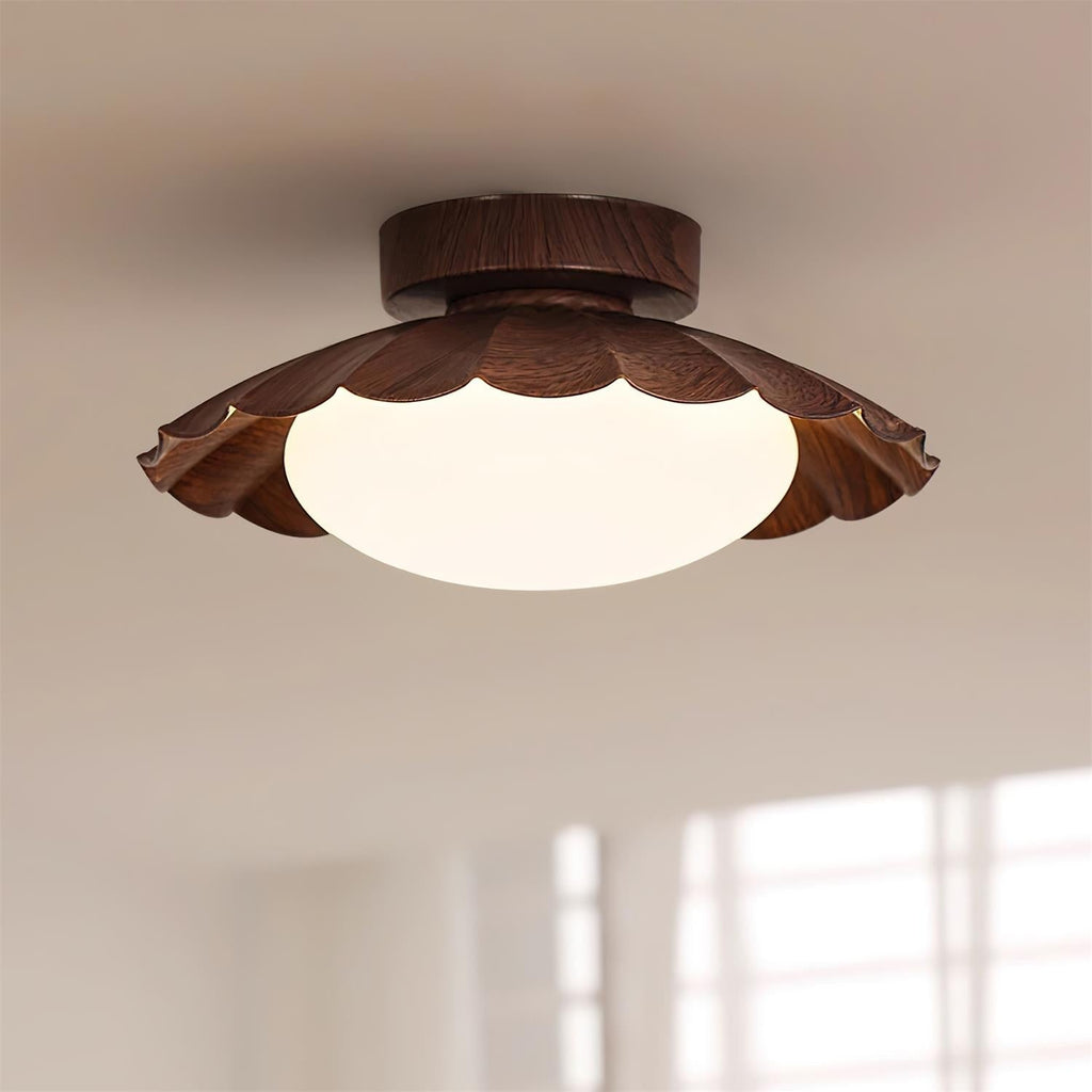 Flush Mount Ceiling Light, Aria Nephele Scalloped Cloud Design