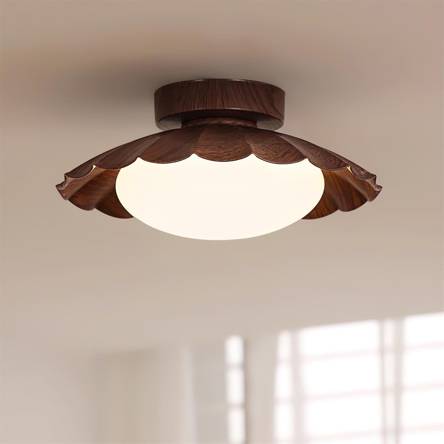 Flush Mount Ceiling Light, Aria Nephele Scalloped Cloud Design