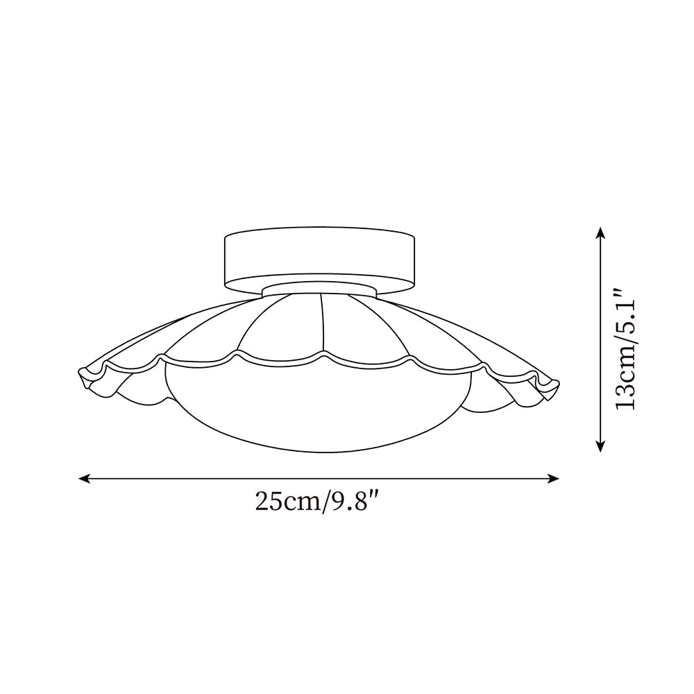 Flush Mount Ceiling Light, Aria Nephele Scalloped Cloud Design
