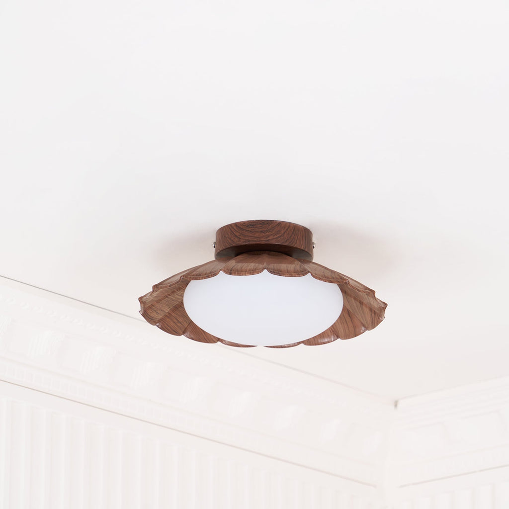 Flush Mount Ceiling Light, Aria Nephele Scalloped Cloud Design