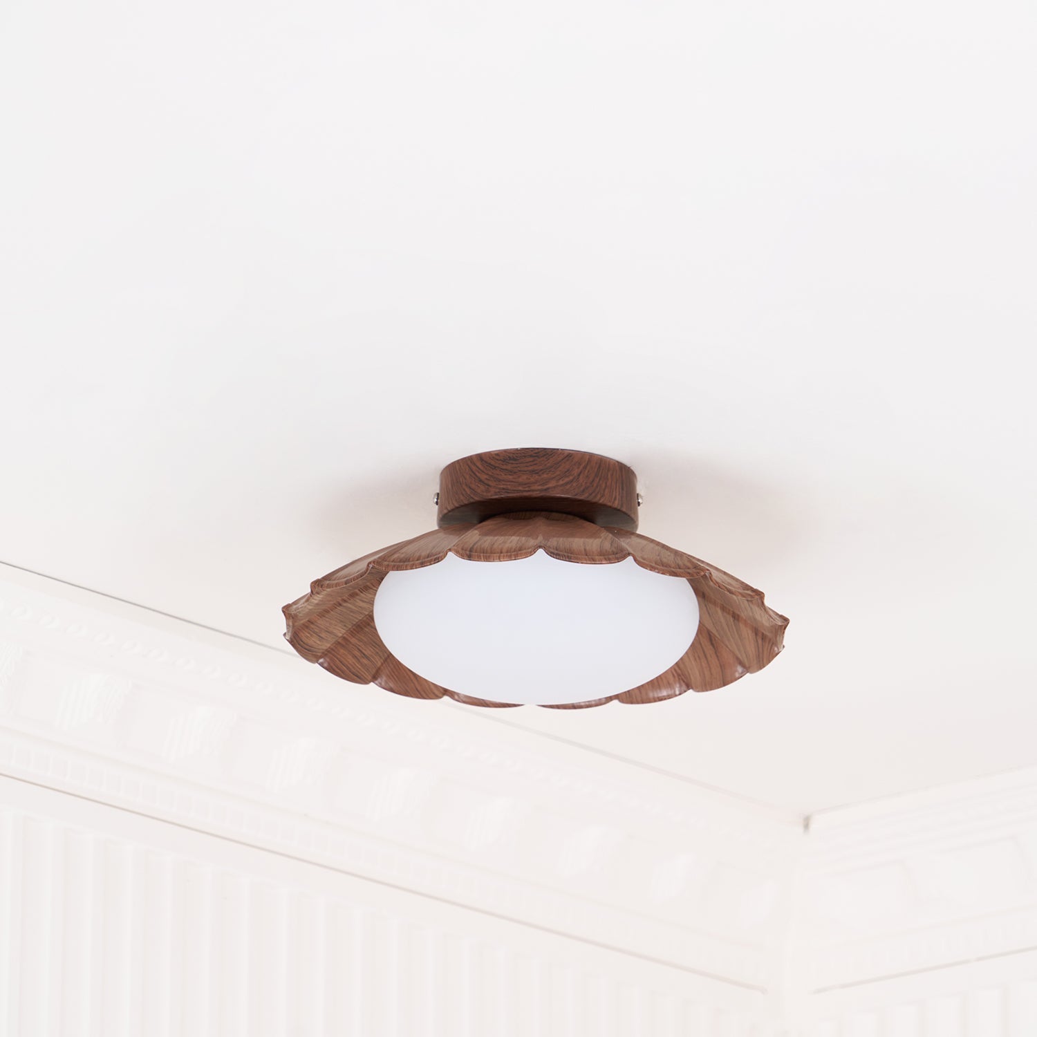 Flush Mount Ceiling Light, Aria Nephele Scalloped Cloud Design