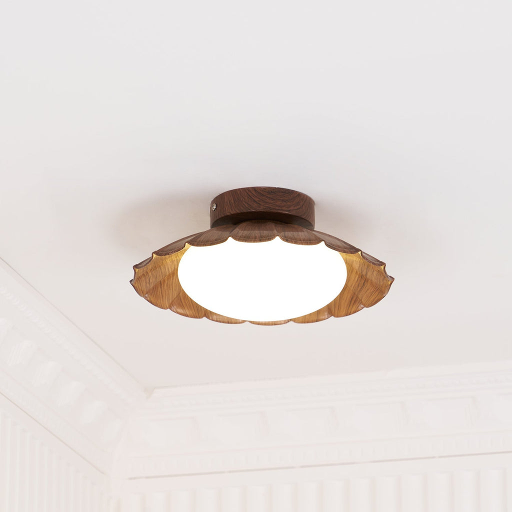 Flush Mount Ceiling Light, Aria Nephele Scalloped Cloud Design
