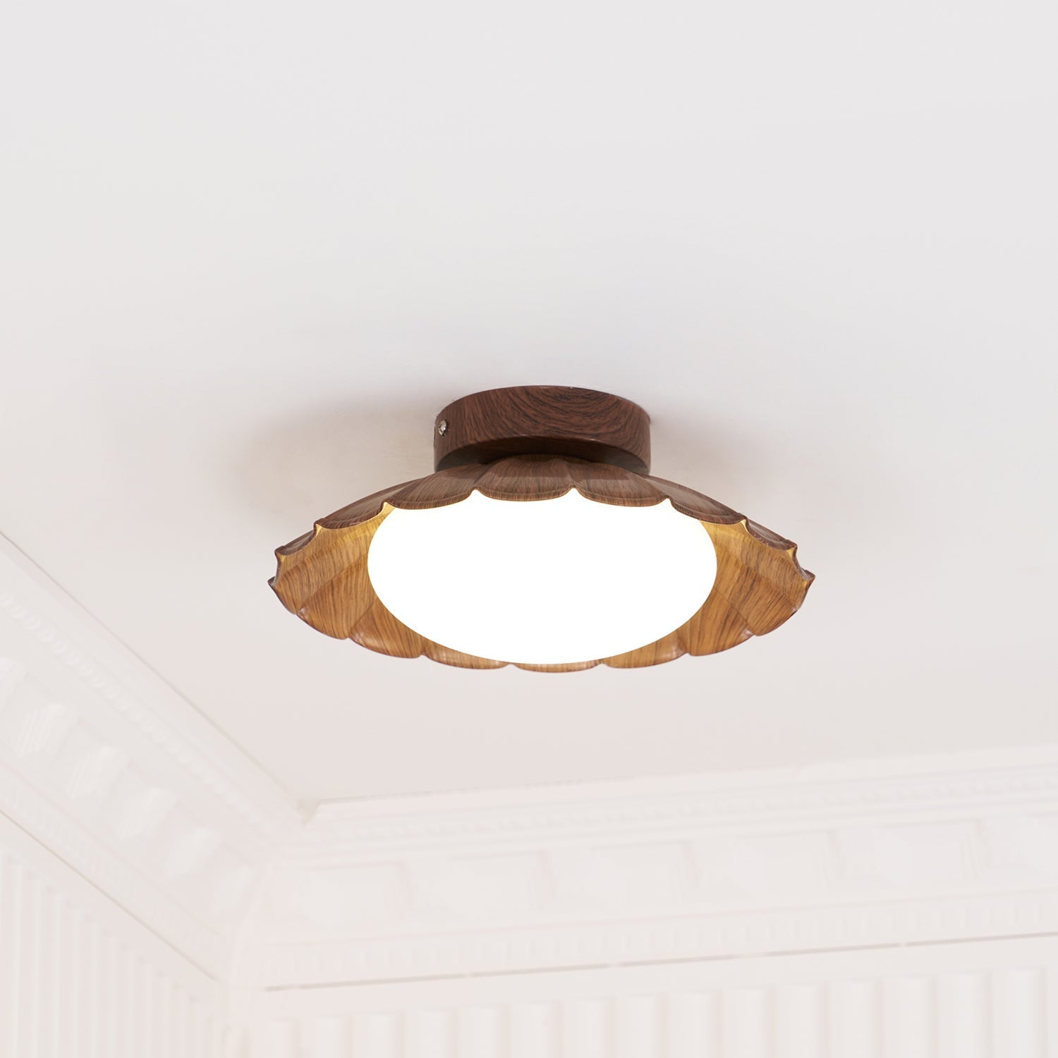 Flush Mount Ceiling Light, Aria Nephele Scalloped Cloud Design