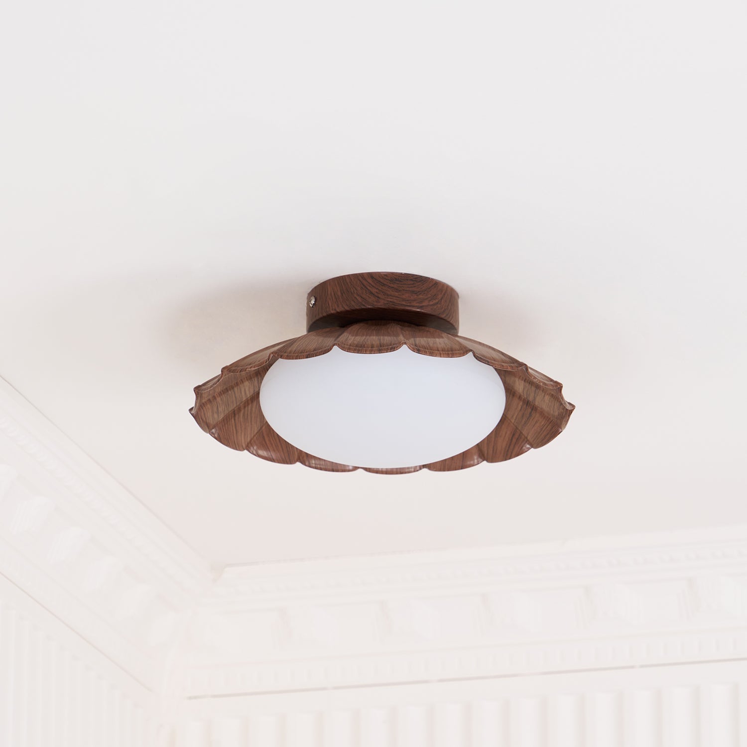 Flush Mount Ceiling Light, Aria Nephele Scalloped Cloud Design