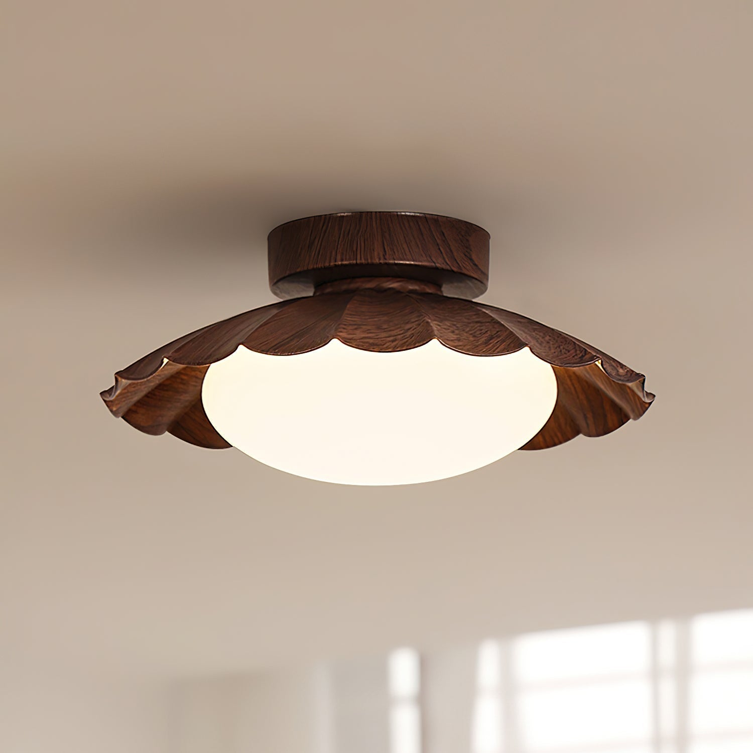 Flush Mount Ceiling Light, Aria Nephele Scalloped Cloud Design