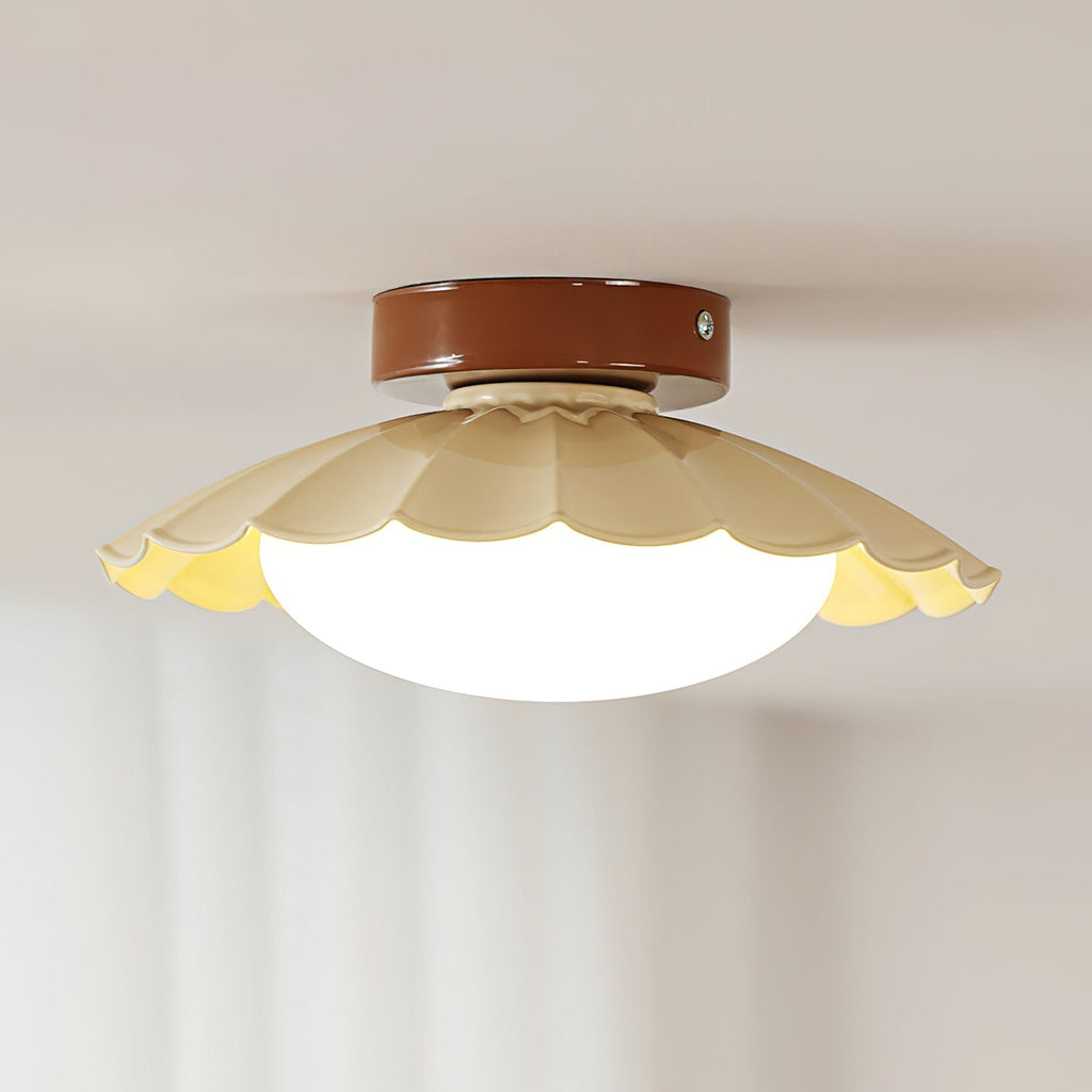 Flush Mount Ceiling Light, Aria Nephele Scalloped Cloud Design