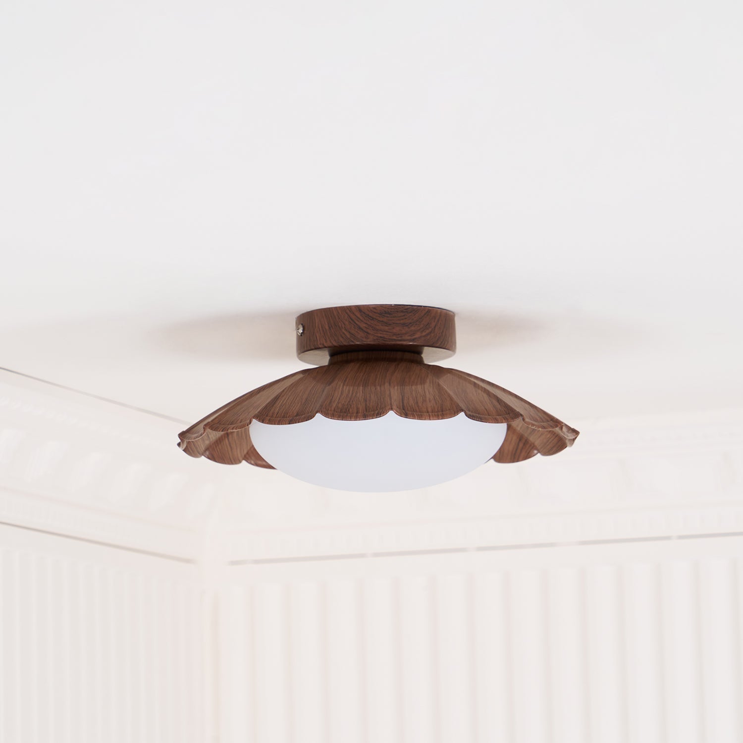 Flush Mount Ceiling Light, Aria Nephele Scalloped Cloud Design