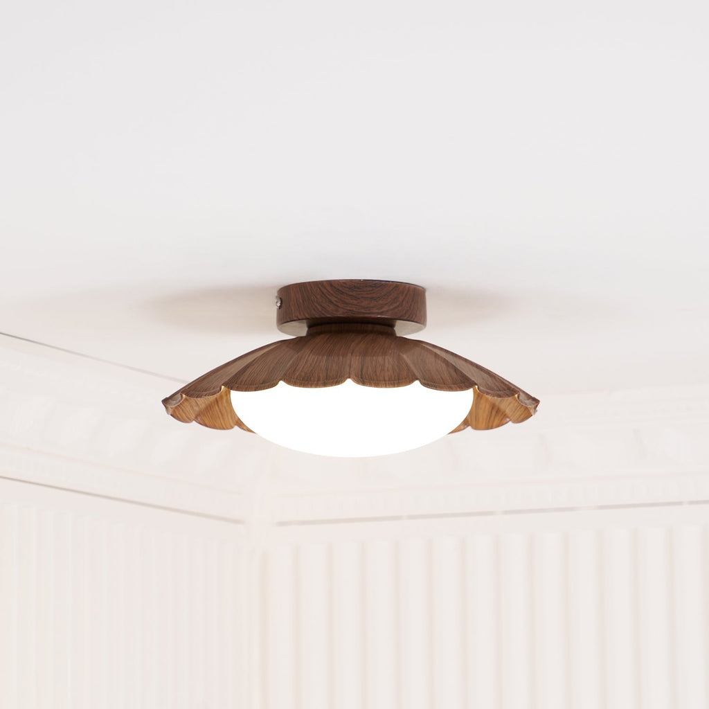 Flush Mount Ceiling Light, Aria Nephele Scalloped Cloud Design
