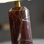 Table Lamp, Opaline Glass Shade, Marble Base, Cordless LED