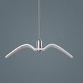 A single white bird-shaped pendant from this Clérachic light hangs against a plain blue-grey backdrop.
