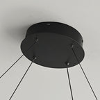 Dobbelt Ring LED Lysekrone, Valnød eller Sort Finish, Loftmontering