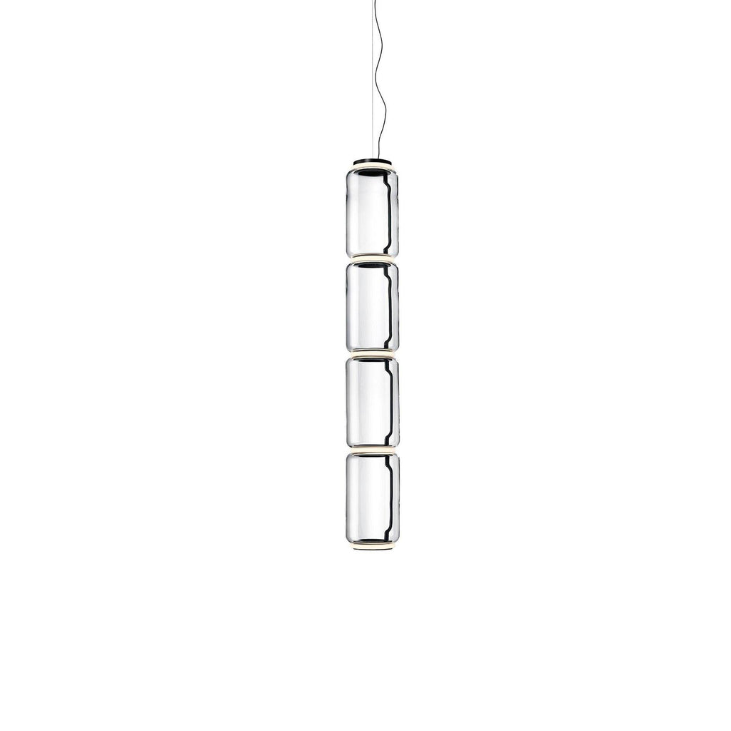 Studio shot of this Clérachic pendant's four-cylinder clear-glass stack on a plain white background.