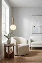 Nordic Style Glass Globe Pendant Light Fixture With 12 Inch Diameter