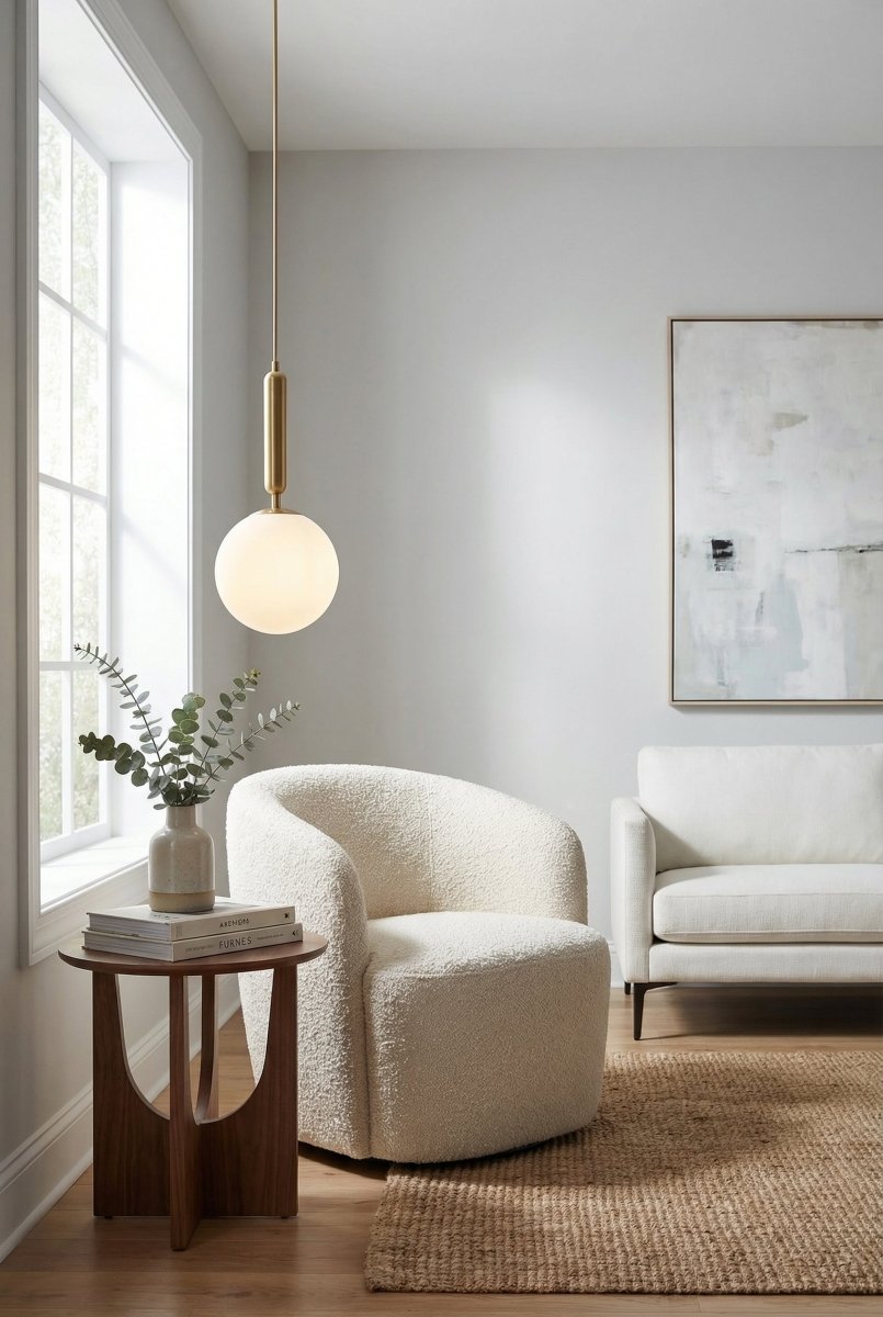 Nordic Style Glass Globe Pendant Light Fixture With 12 Inch Diameter