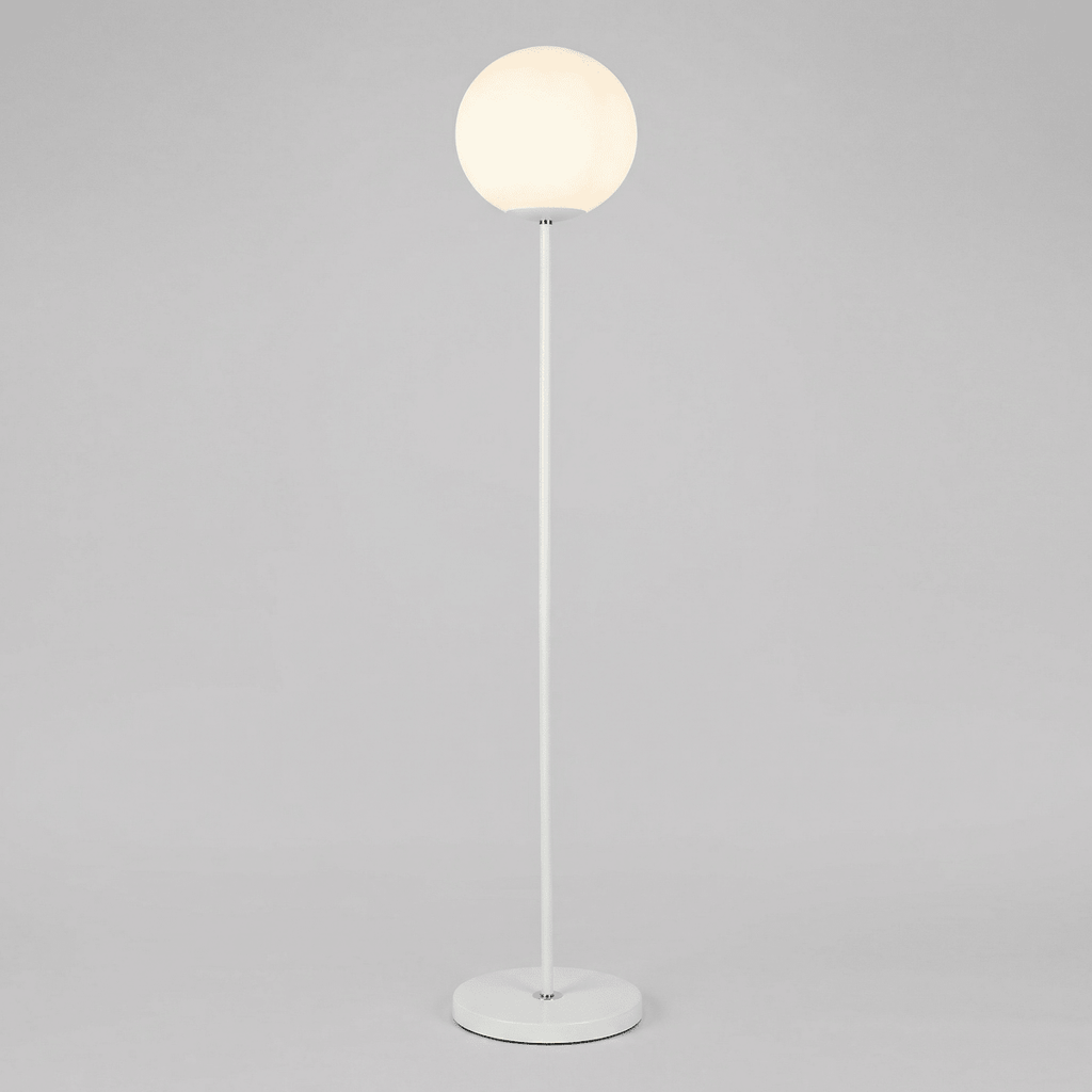 Nordic Style Globe Lamp With Metal Frame And Frosted Glass Shade 60 Inches Tall