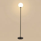 Nordic Style Globe Lamp With Metal Frame And Frosted Glass Shade 60 Inches Tall