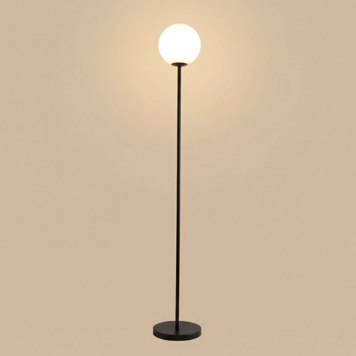 Nordic Style Globe Lamp With Metal Frame And Frosted Glass Shade 60 Inches Tall