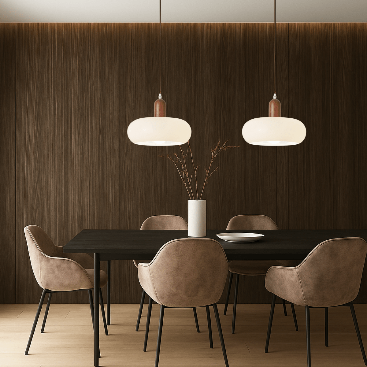 Nordic Style Pendant Light With Glass Shade 12 Inch Ceiling Fixture
