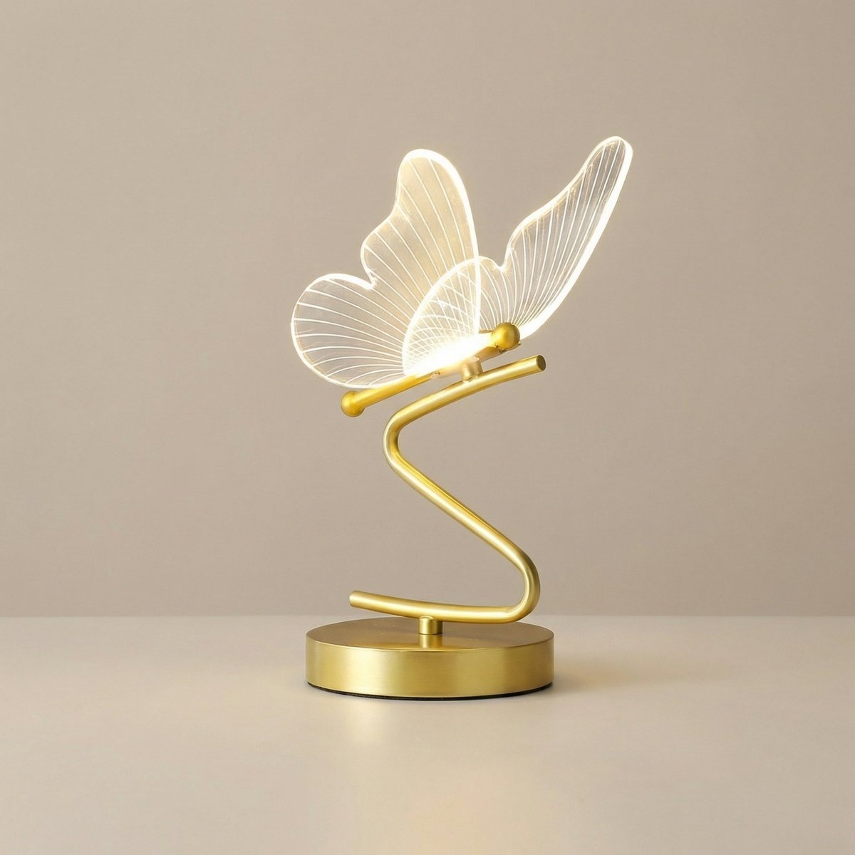 Butterfly-Designed Nordic Table Lamp Featuring Metal Frame And Glass Shade 16 Inch