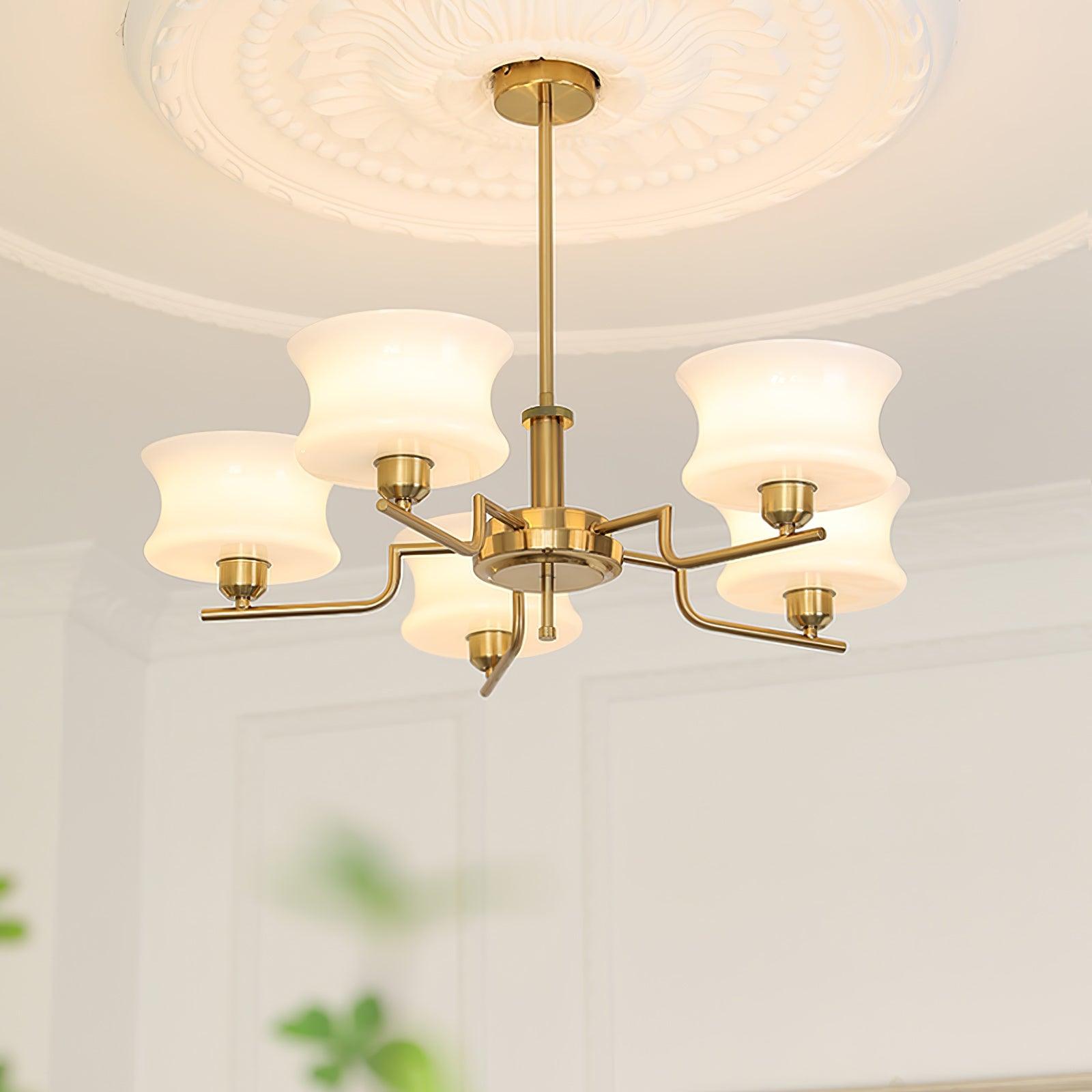Belue lysekrone, vintage glasglobus, guld eller krom, E26/E27