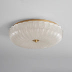 Ceiling Light, Frosted Sand Glass Shade, Integrated LED, Gold Trim
