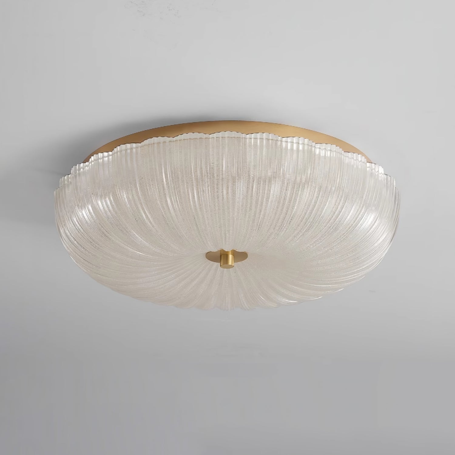 Ceiling Light, Frosted Sand Glass Shade, Integrated LED, Gold Trim