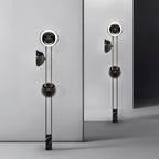 Two Clérachic floor lamps shown side by side on a plain studio background, highlighting their matching marble bases.