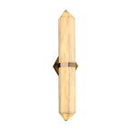 The sconce on white with its brass band, shown straight on and unlit.