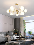 Tree chandelier suspended in a minimalist interior