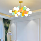 Tree chandelier glass shade close-up showing open top