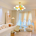 Tree chandelier viewed in a high-ceiling room with rod fully dropped