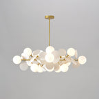 Side profile of the tree chandelier showing the adjustable rod drop